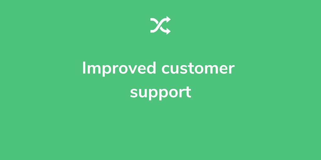 Improved customer support